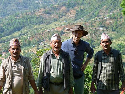 Cyriel with some of the Nepalese farmers